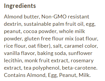 Ingredients for ChocZero Dunkies Sandwich Cookies, 9 oz, Peanut Butter