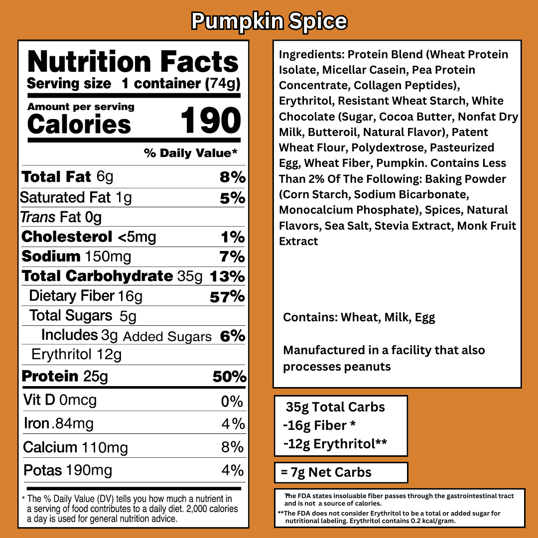 Bootylicious Pumpkin Spice Nutrition Facts and ingredients