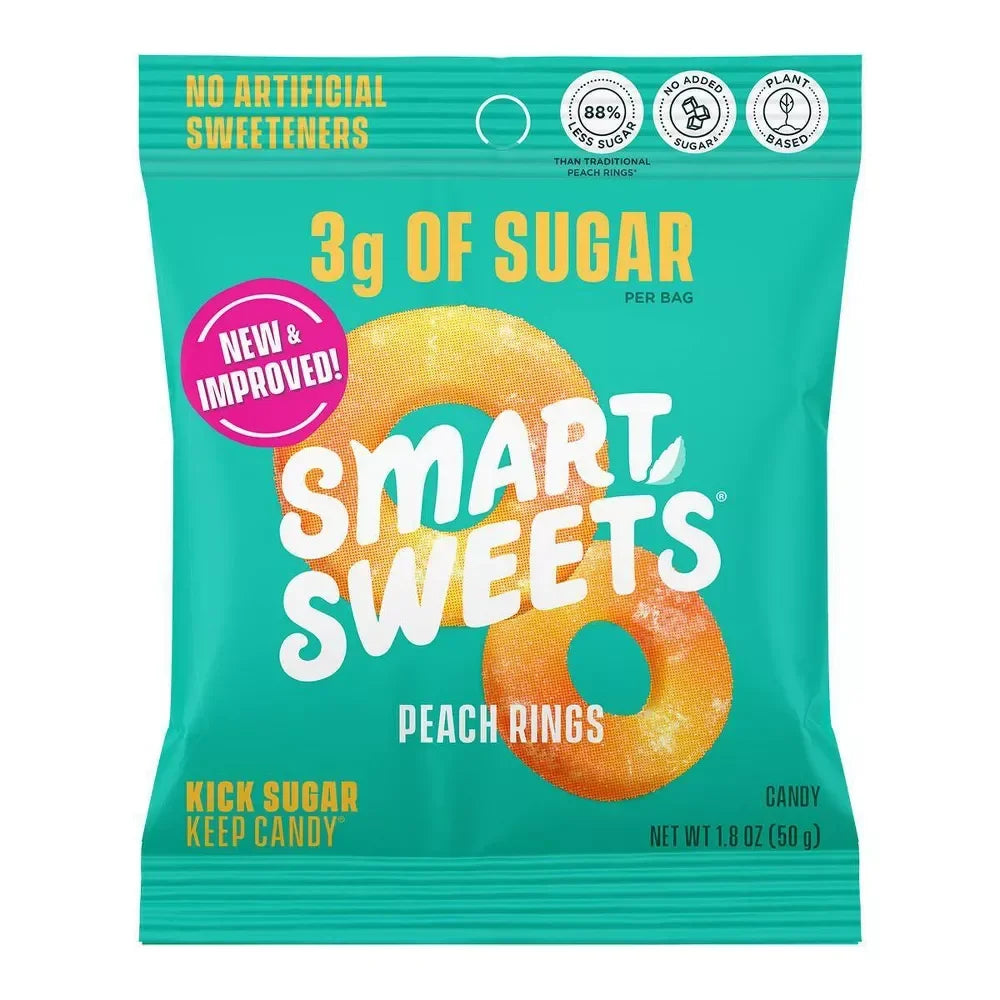 Smart Sweets Peach Rings 50g (1.8 oz) - Single Pouch