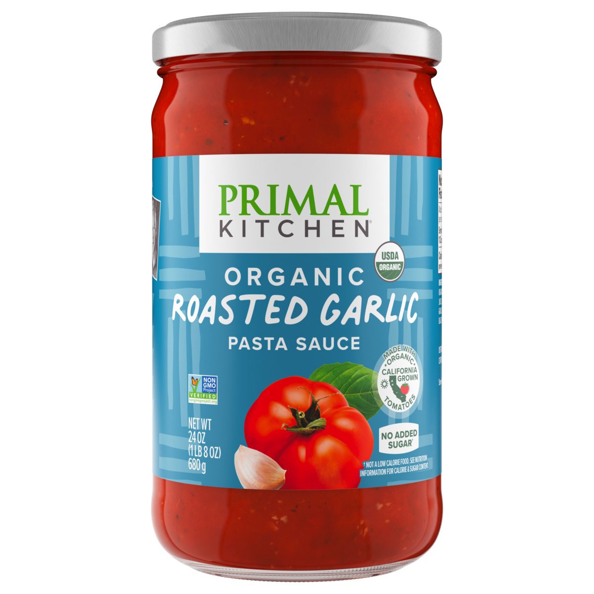 Primal Kitchen Pasta Sauce, Organic Roasted Garlic, 24 oz.
