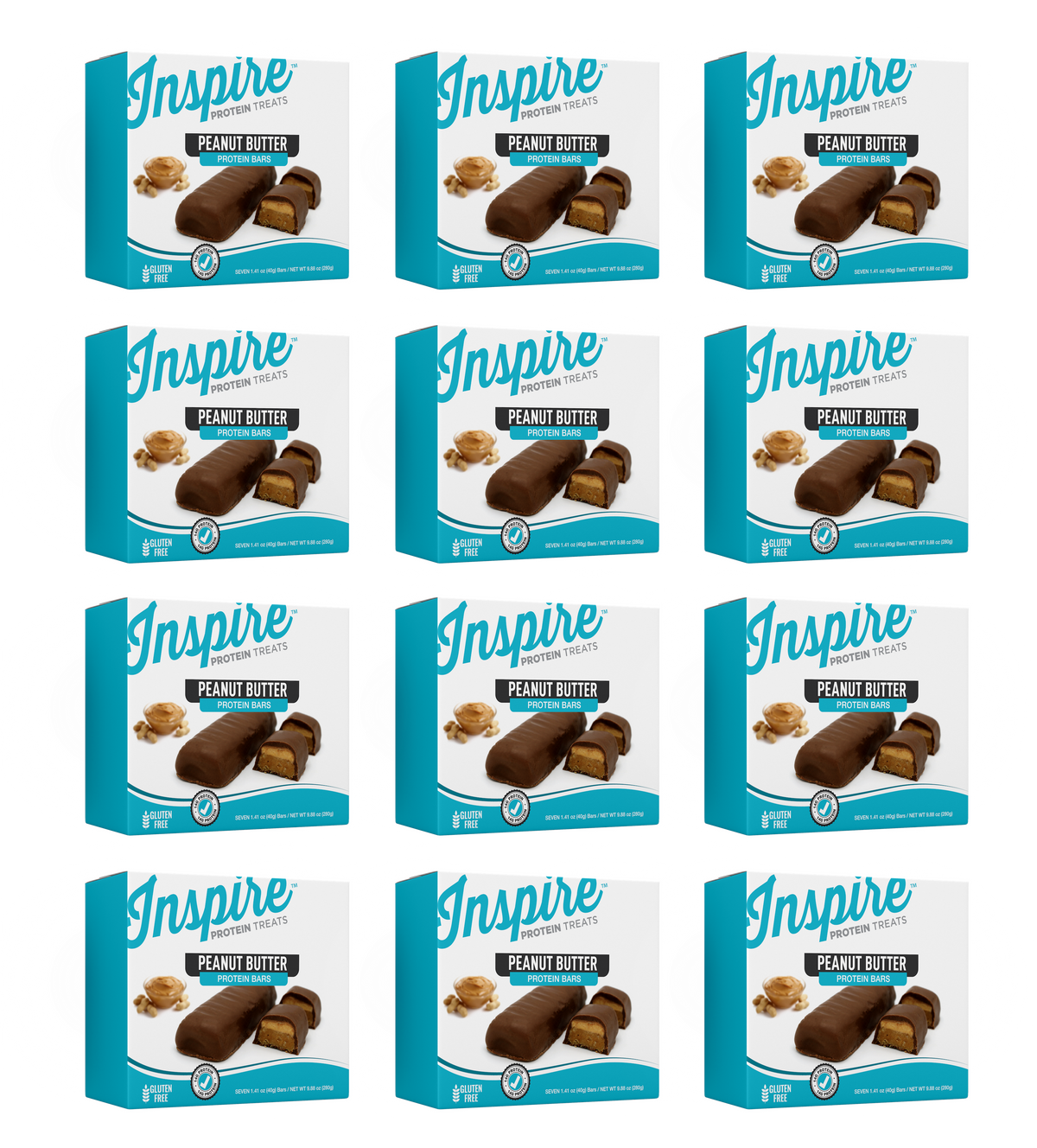 Inspire High Protein Bars - Peanut Butter - 12 Boxes