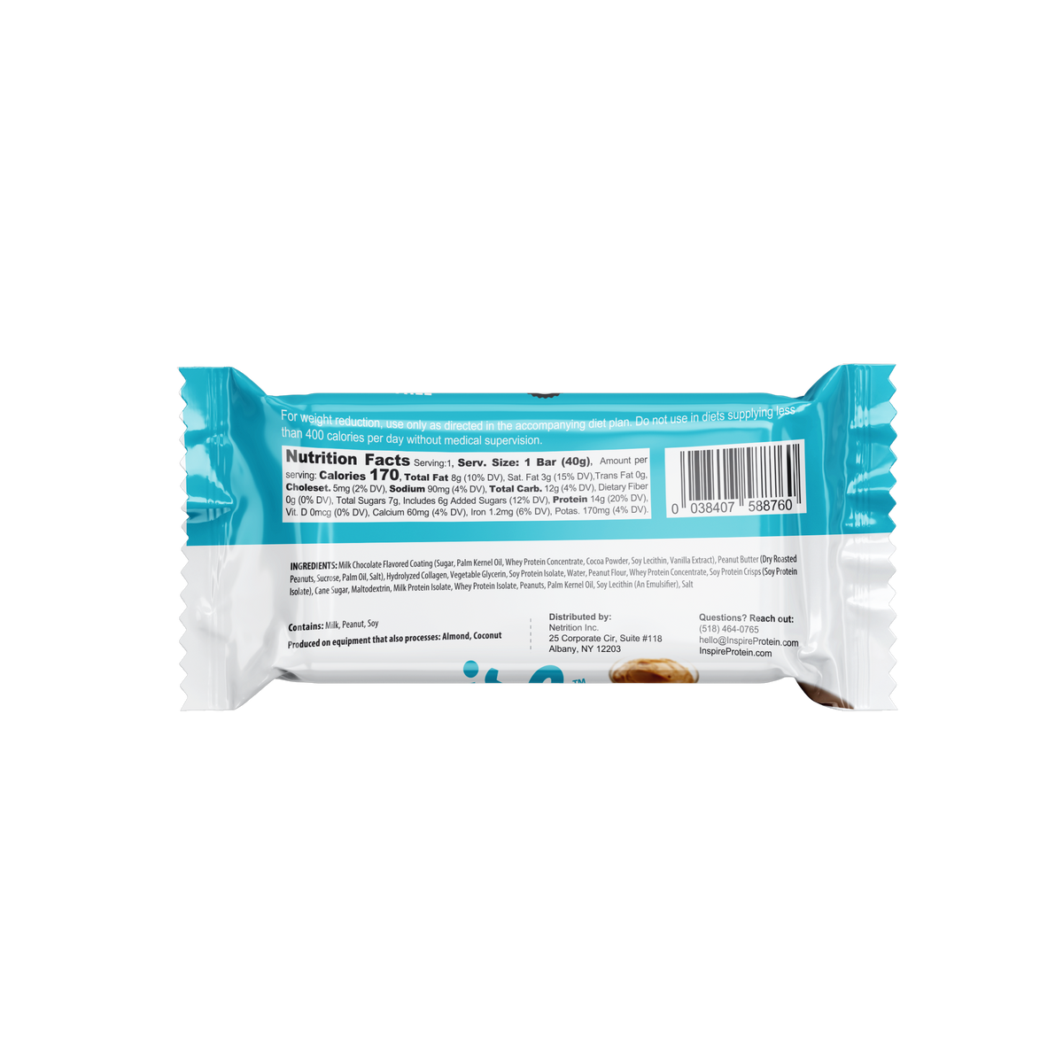Inspire High Protein Bars - Peanut Butter - One Bar