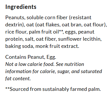 Ingredients for ChocZero Peanut Stackers Cookies, 9 oz