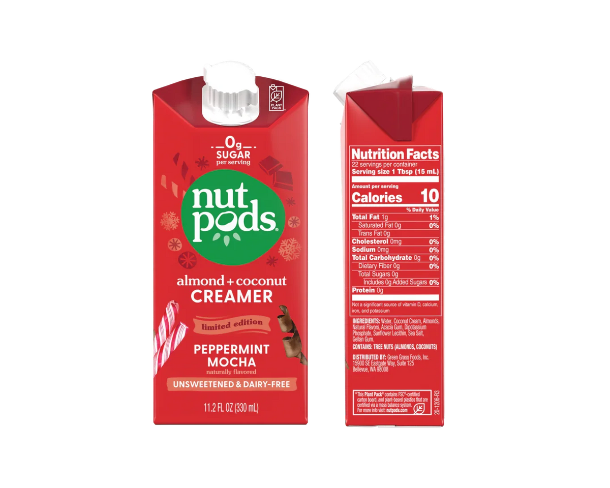 Nutpods Almond + Coconut Unsweetened Creamer - Peppermint Mocha 11.2 fl oz