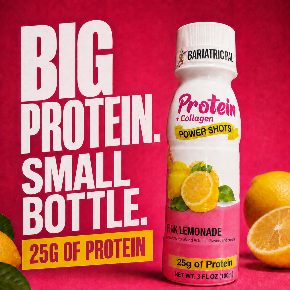 Whey & Collagen Protein Power Shots, Pink Lemonade, image 2
