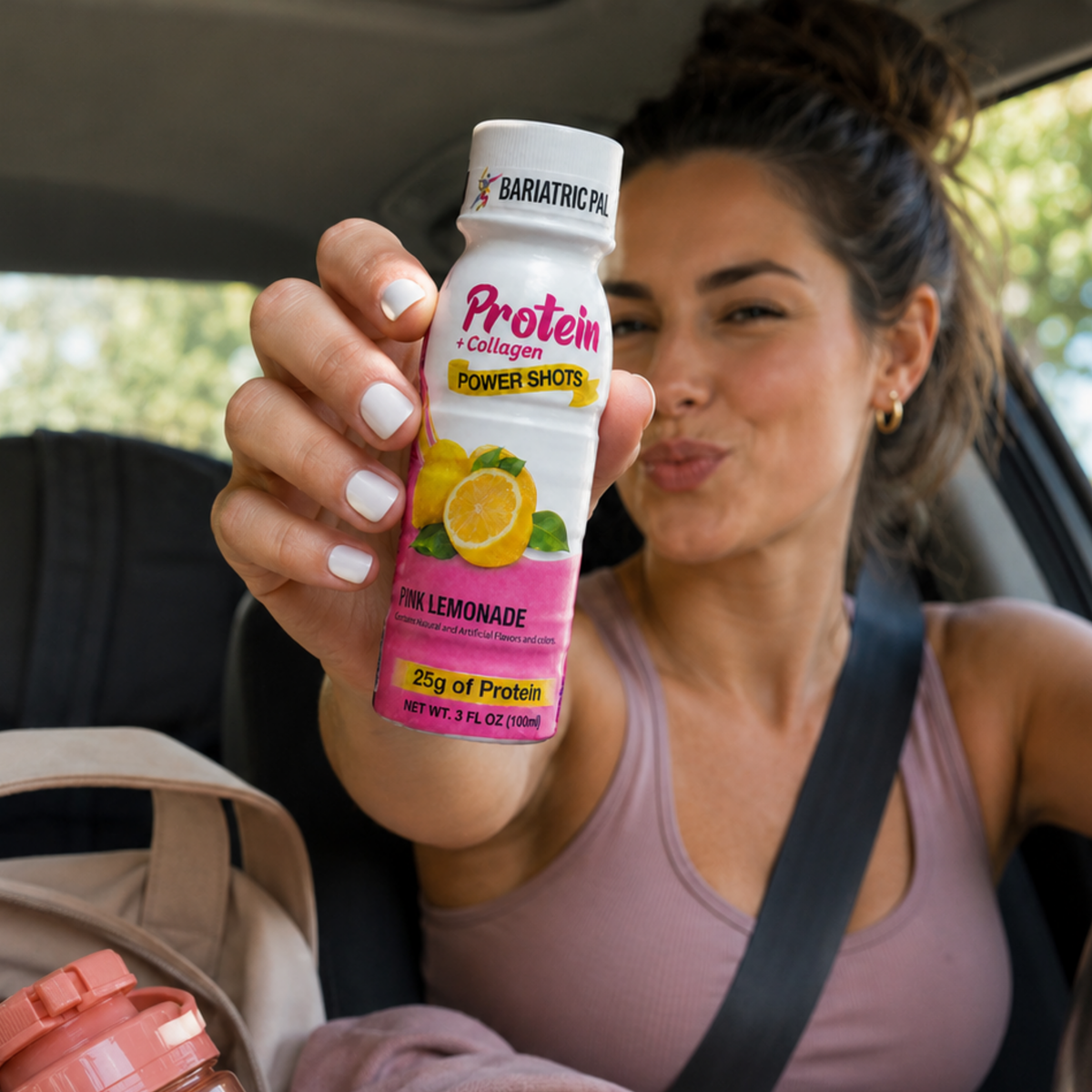 Whey & Collagen Protein Power Shots, Pink Lemonade, image 3