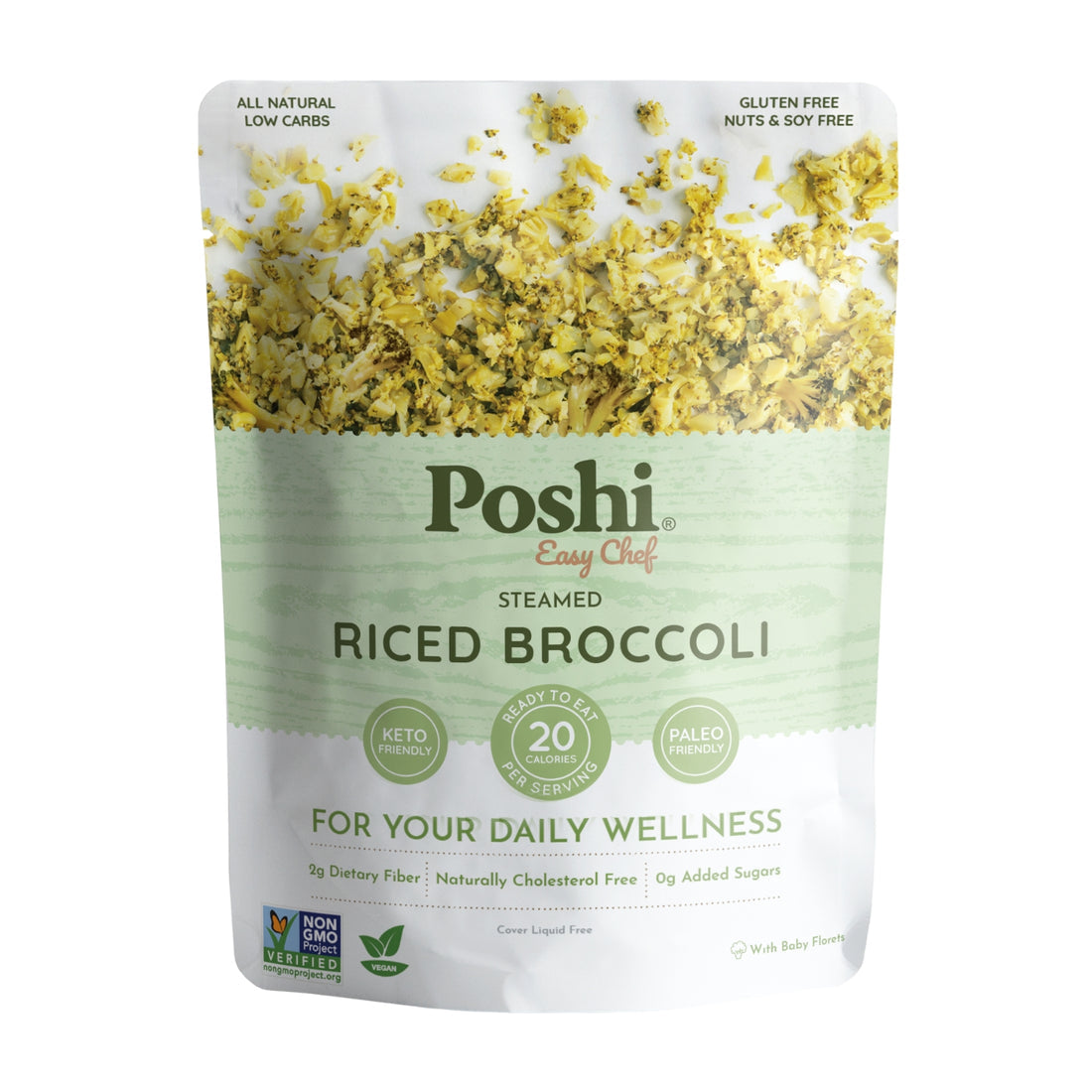 Poshi Easy Chef - Steamed Riced Broccoli, 7 oz
