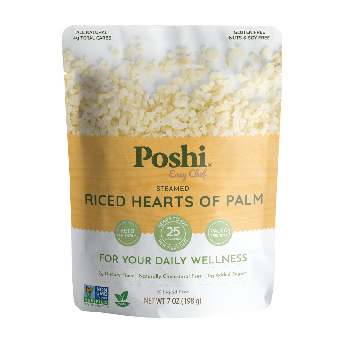 Poshi Easy Chef - Steamed Riced Heart of Palm, 7 oz