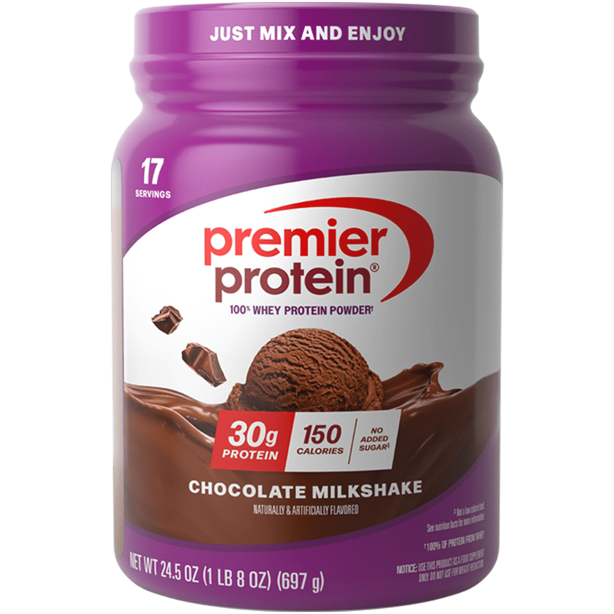 Premier Protein 100% Whey Protein Powder - Chocolate Milkshake, 24.5 oz