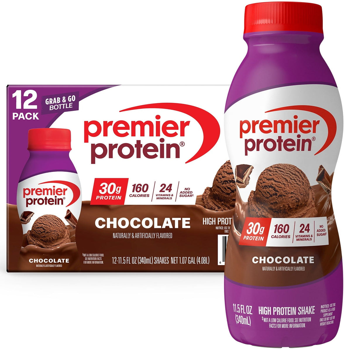 Premier Protein 30g Protein Shake - Chocolate, 11.5 fl oz 12 pack