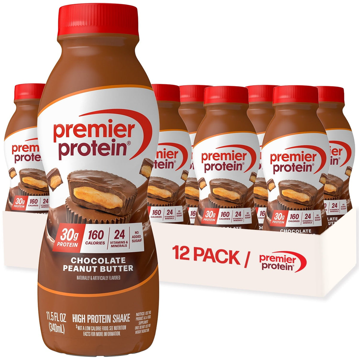 Premier Protein 30g Protein Shake - Chocolate Peanut Butter, 11.5 fl oz 12 pack