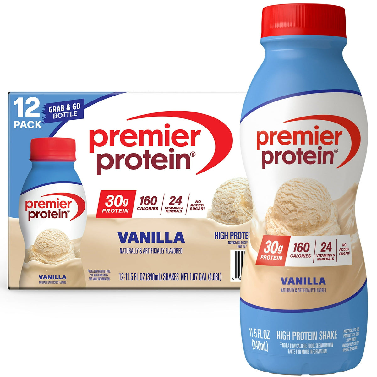 Premier Protein 30g Protein Shake - Vanilla, 11.5 fl oz 12 pack