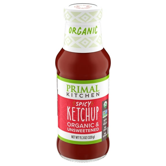 Primal Kitchen Unsweetened Ketchup, Organic 11.3 oz - Spicy