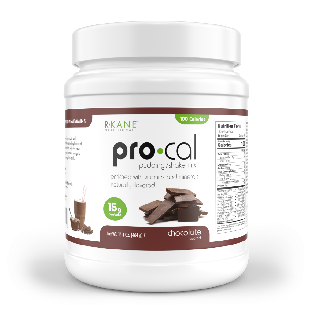 R-Kane Nutritionals Pro-Cal High Protein Pudding/Shake Mix, Chocolate 16.4oz (464g) bag
