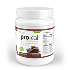 Side view of R-Kane Nutritionals Pro-Cal High Protein Pudding/Shake Mix, Chocolate 16.4oz (464g) packaging