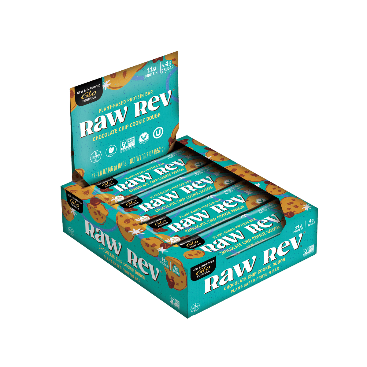 Raw Revolution Raw Rev Glo Bars - Chocolate Chip Cookie Dough