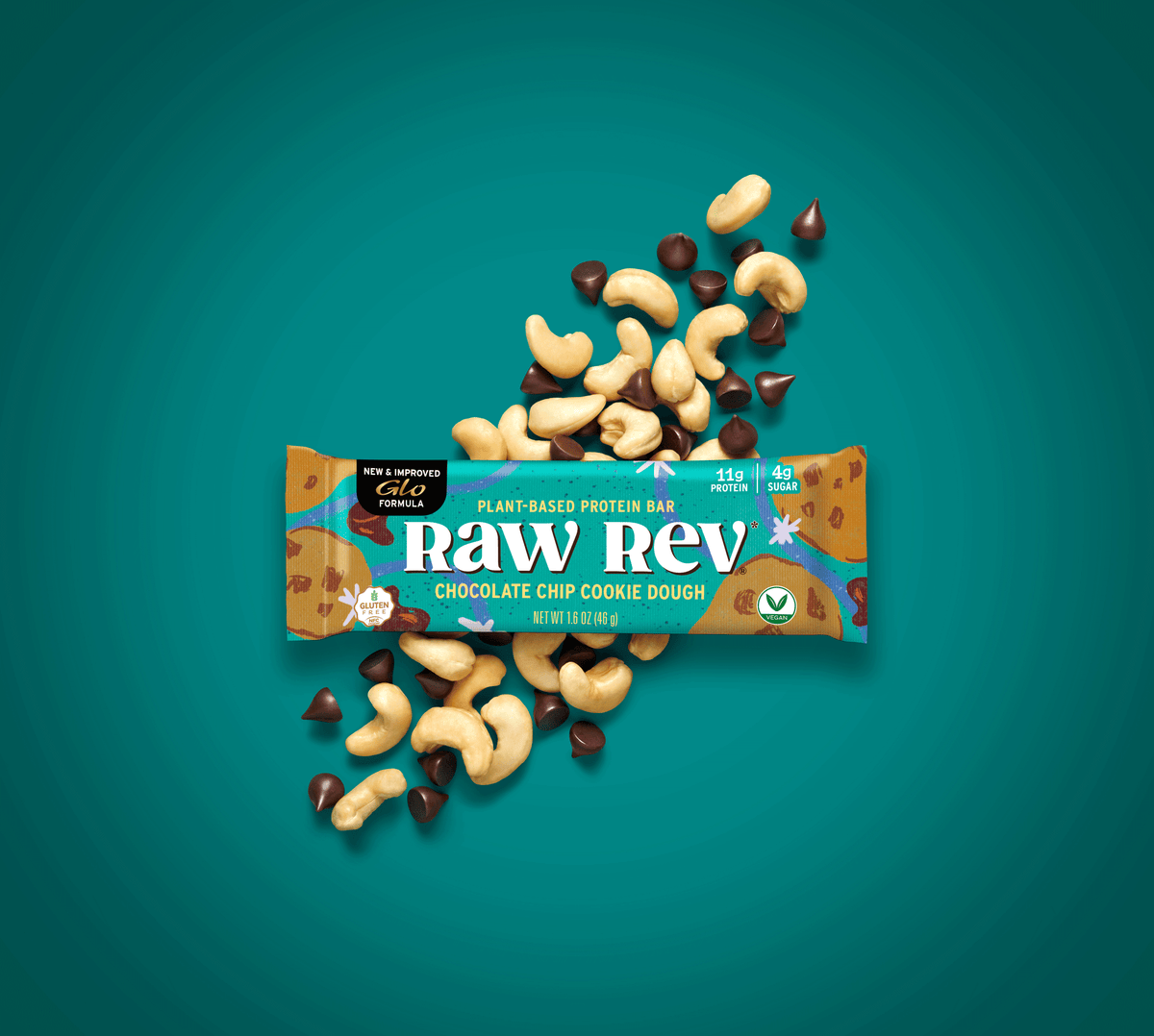 Raw Revolution Raw Rev Glo Bars - Chocolate Chip Cookie Dough