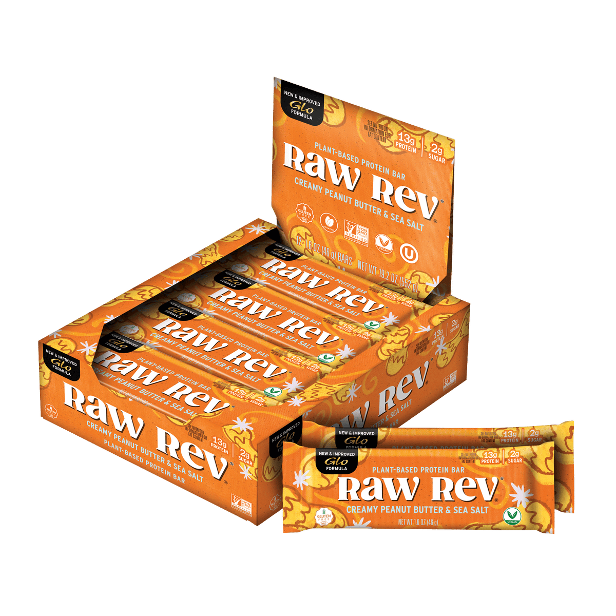 Raw Revolution Raw Rev Glo Bars - Creamy Peanut Butter & Sea Salt