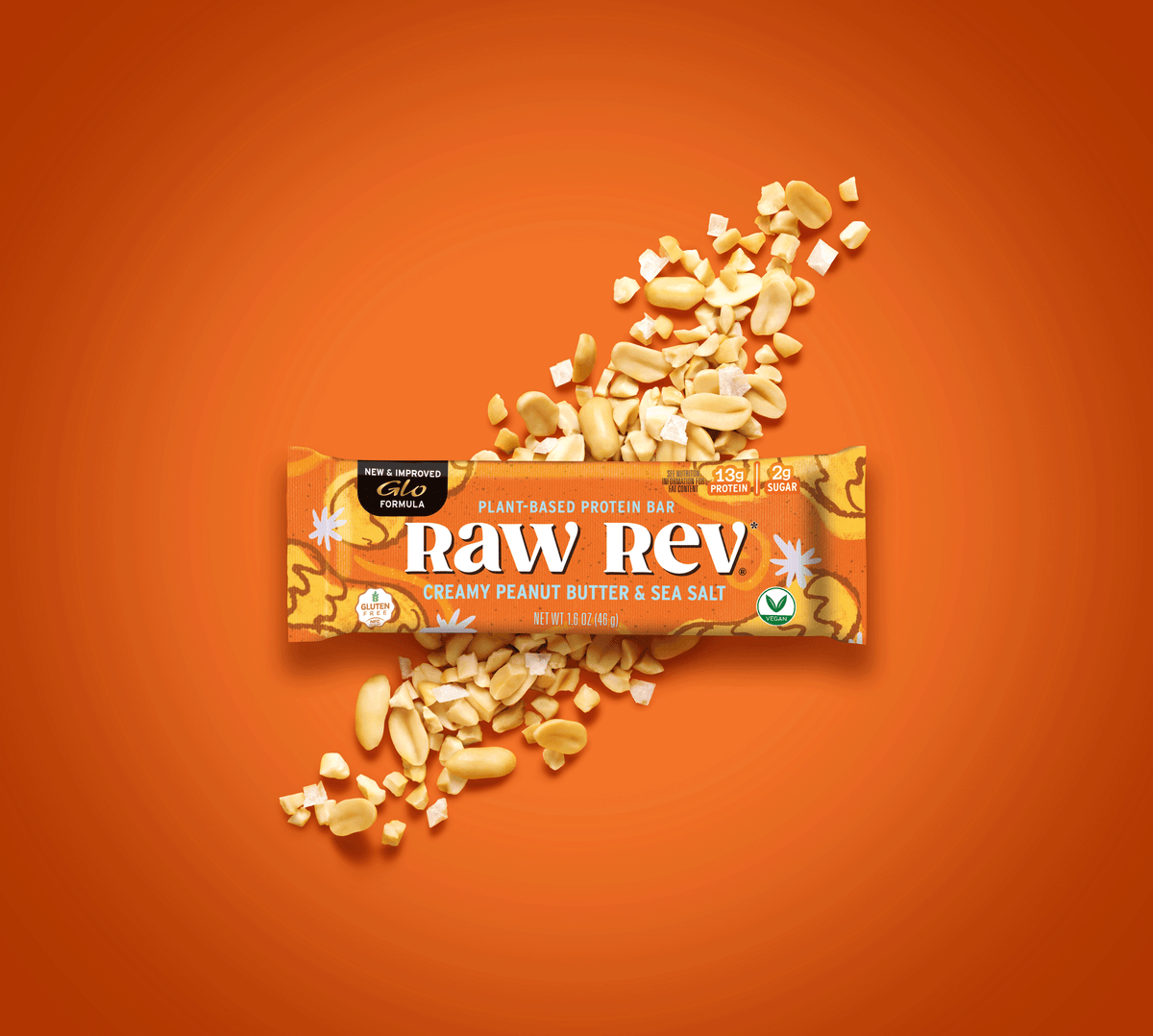 Raw Revolution Raw Rev Glo Bars - Creamy Peanut Butter & Sea Salt