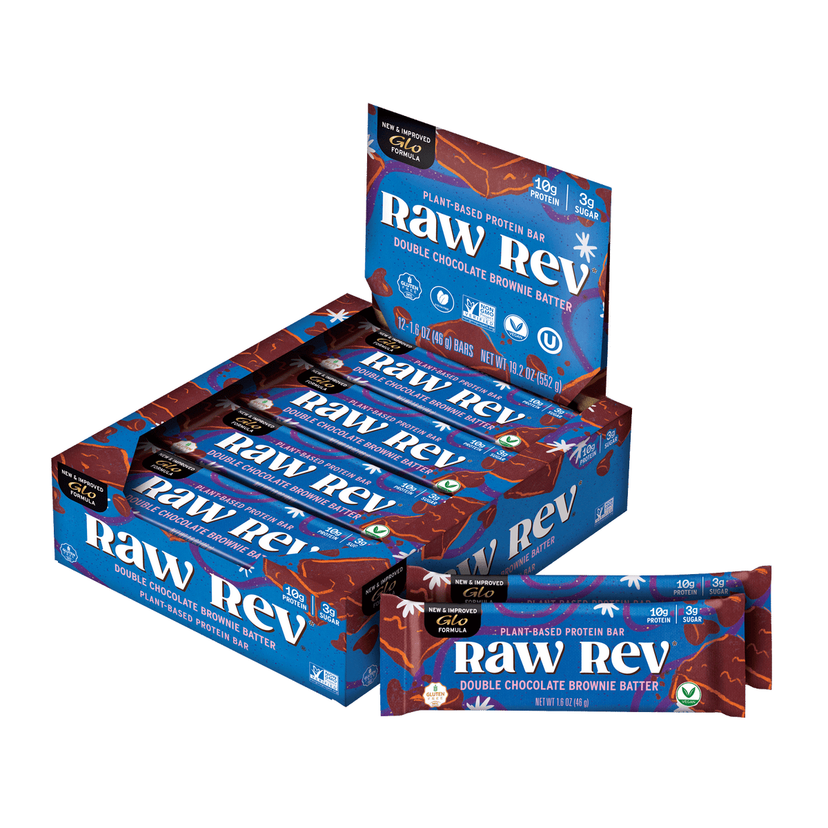 Raw Revolution Raw Rev Glo Bars - Double Chocolate Brownie Batter