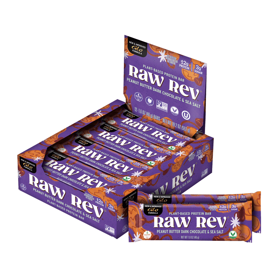 Raw Revolution Raw Rev Glo Bars - Peanut Butter, Dark Chocolate & Sea Salt