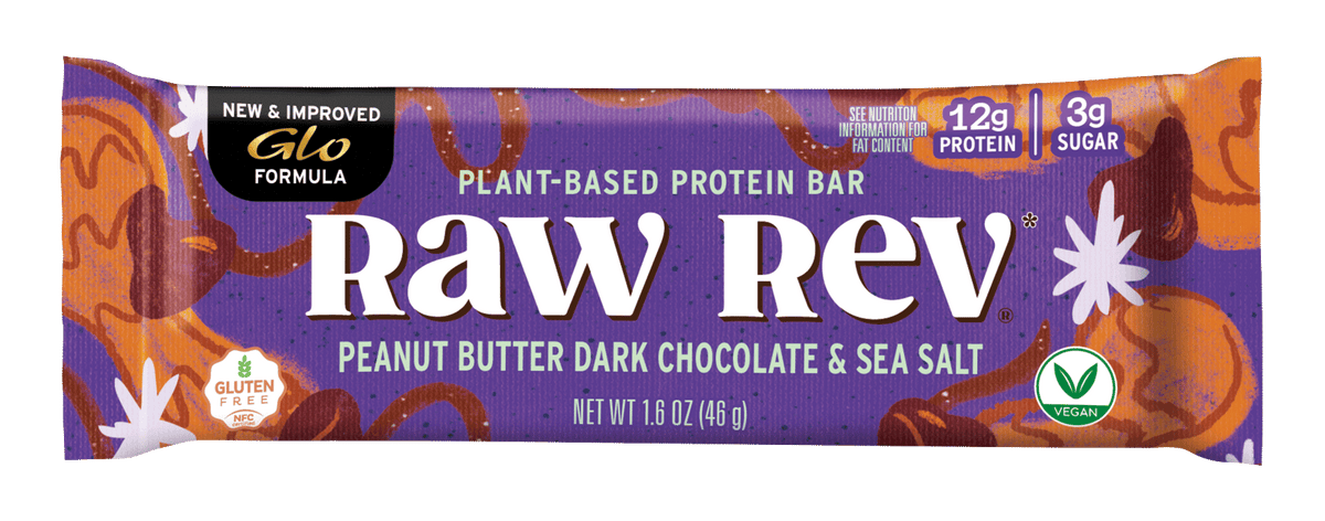 Raw Revolution Raw Rev Glo Bars - Peanut Butter, Dark Chocolate & Sea Salt
