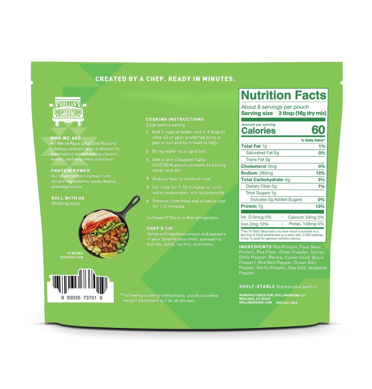 #Flavor_Plant Based Chic'ken, Chopped Fajita