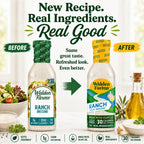 Walden Farms Dressing, Ranch flavor - new recipe, before and after.