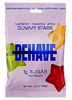 Sweet + Sour Bears and Stars by Behave - Raspberry Apple Pineapple Gummy Stars, One Bag