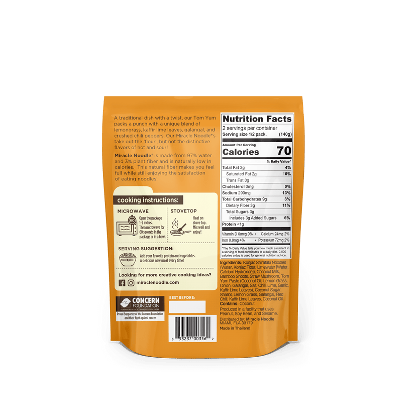 Miracle Noodle Shirataki Ready-to-Eat Meal - Thai Tom Yum Noodle Soup - Spicy (9.9 oz)