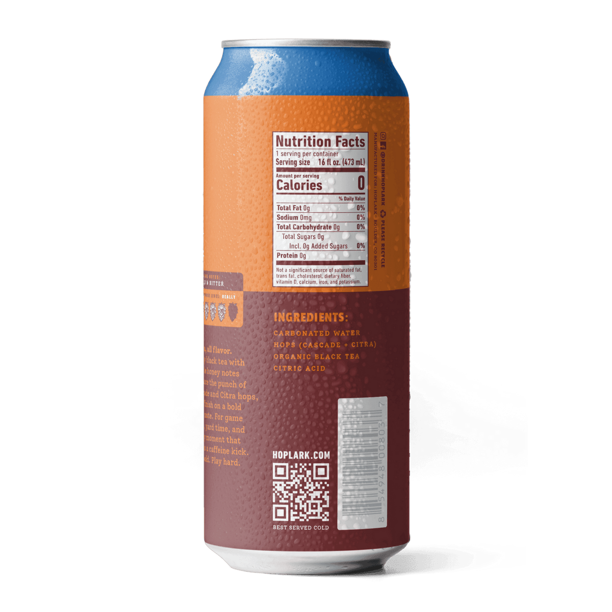 Hoplark Sparkling HopTea, 16 fl oz - The Really Hoppy One, with 60mg Caffeine One Can