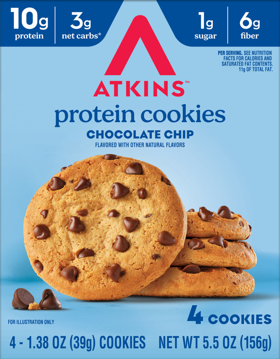 Atkins Nutritionals Snack Protein Cookies (4 cookies) - Chocolate Chip One Box
