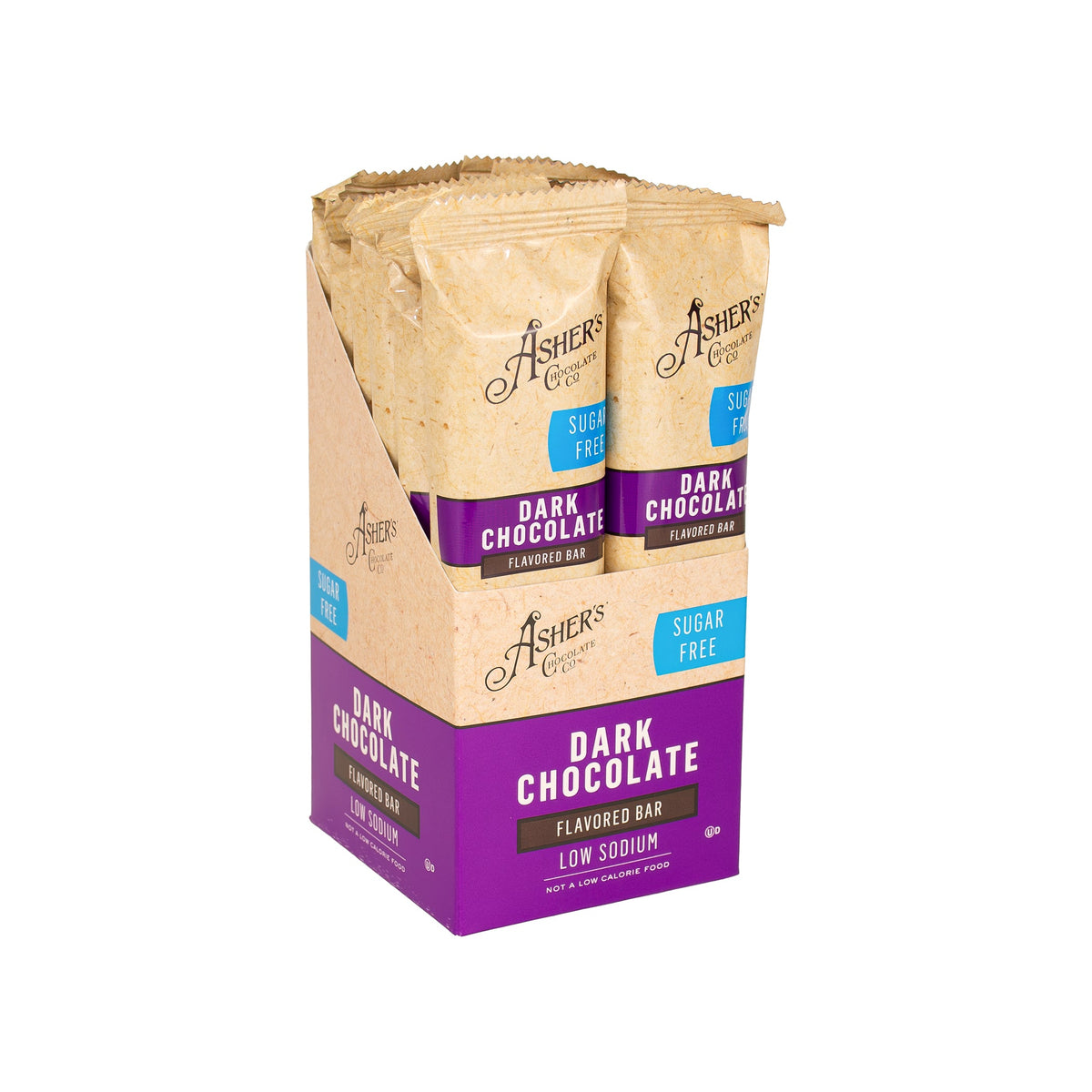 Asher's Chocolates Sugar Free Candy Bars - Dark Chocolate 12-Pack