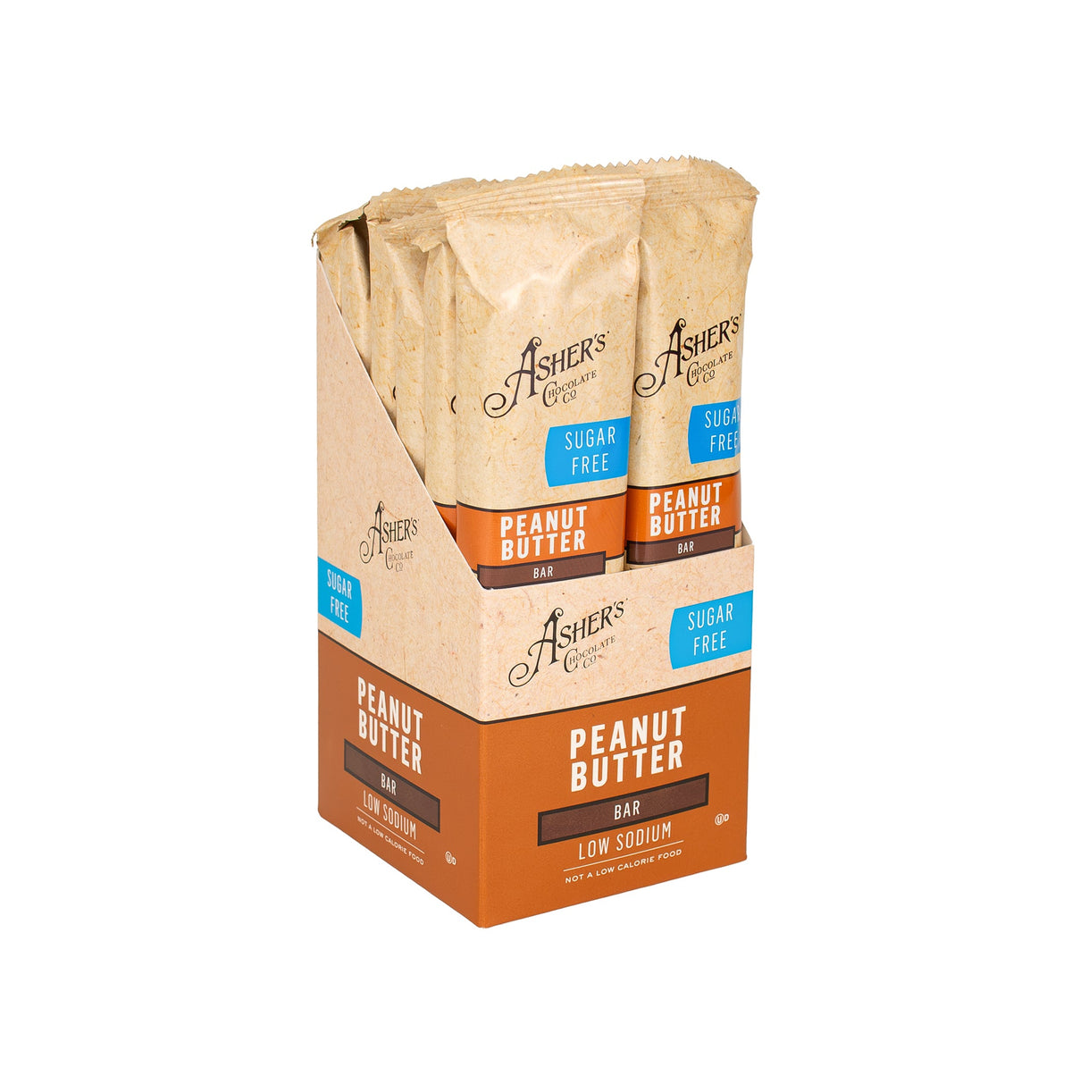 Asher's Chocolates Sugar Free Candy Bars - Milk Chocolate Peanut Butter 12-Pack