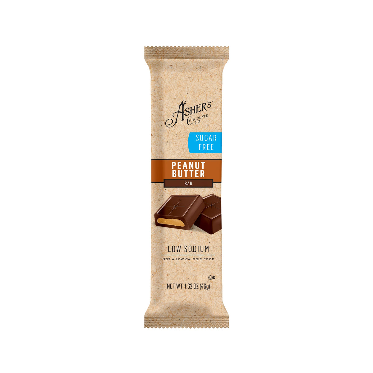 Asher's Chocolates Sugar Free Candy Bars - Peanut Butter One Bar