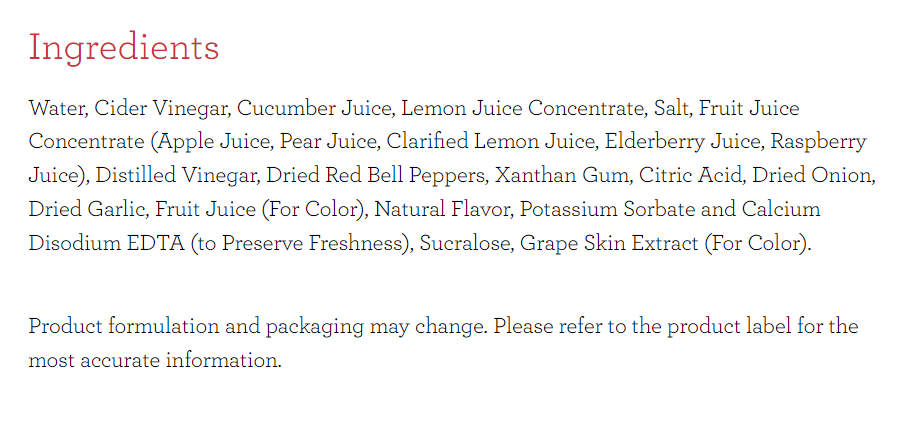 Skinnygirl Fat Free/Sugar Free Salad Dressing - Raspberry Vinaigrette