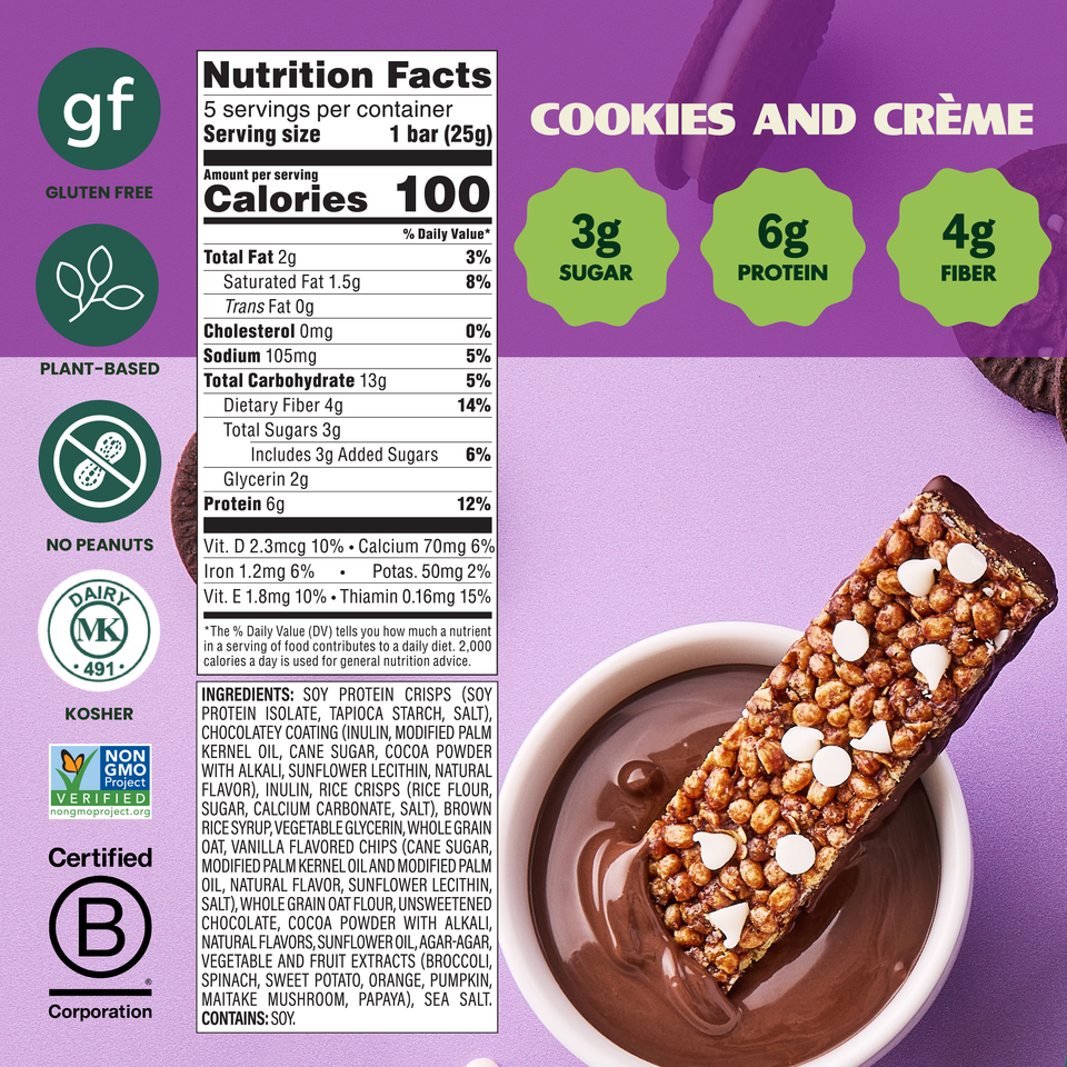 SimplyProtein Dipped Snack Bars, 5 bar box - Cookies and Creme