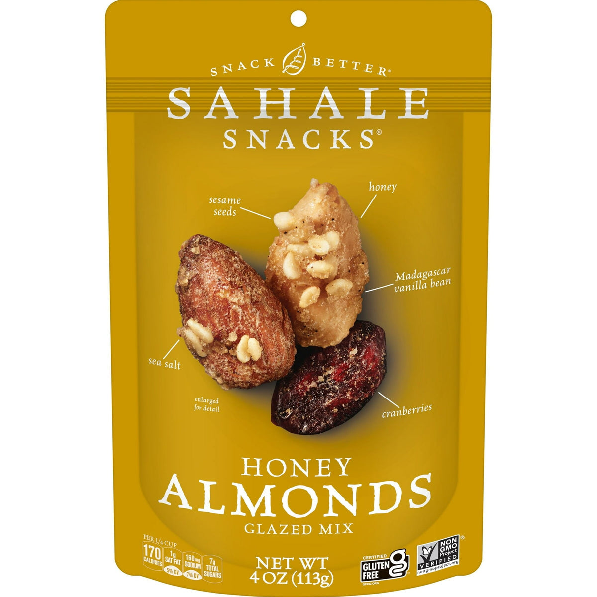 Sahale Snacks Honey Almonds Glazed Mix 4oz Bag