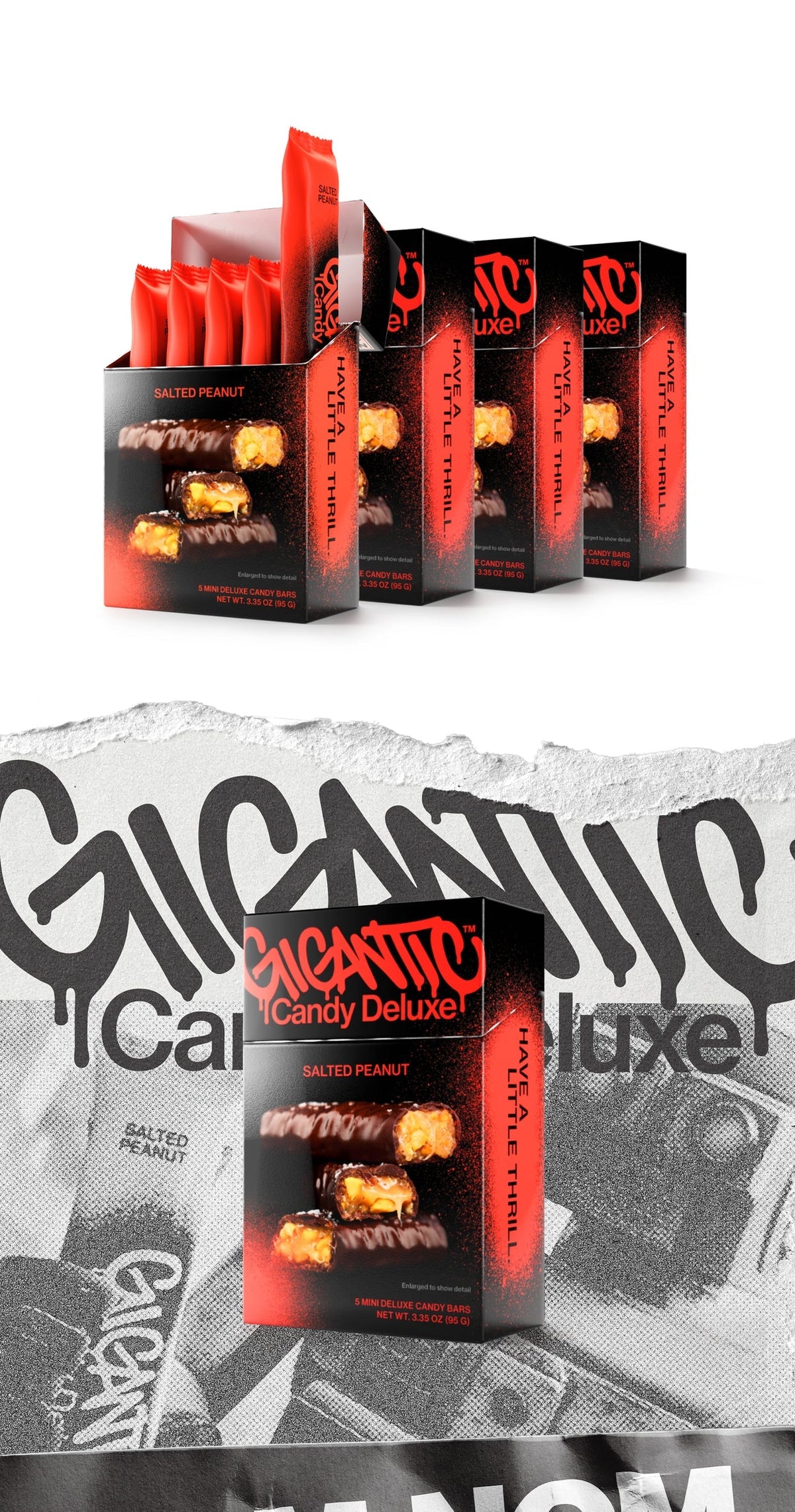 Gigantic! Candy Deluxe Bar - Salted Peanut, 5-Pack