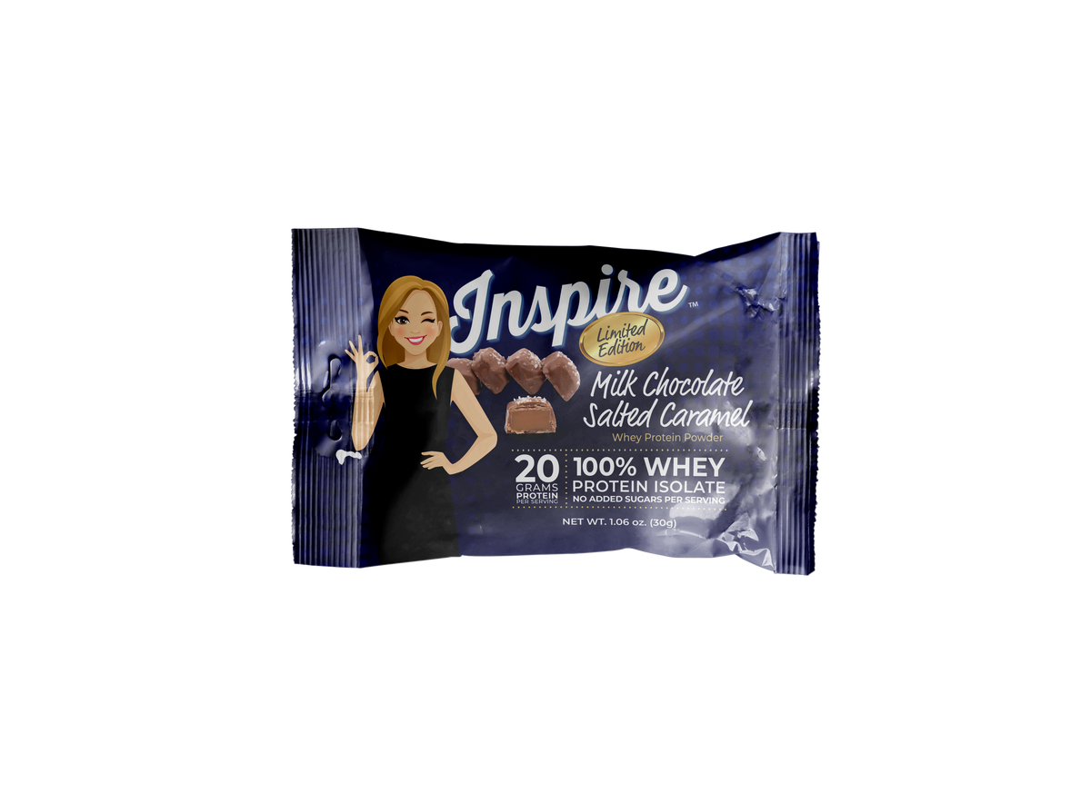 Inspire Milk Chocolate Salted Caramel Protein Powder - One Serving, One Pack