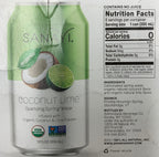 Sanavi Sparkling Spring Water, 8 cans - Coconut Lime