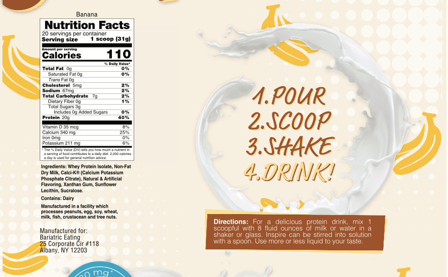 Inspire Banana Whey Protein - 20 Servings