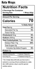 Toufayan Bakeries Keto Wraps - One Pack (6 wraps)