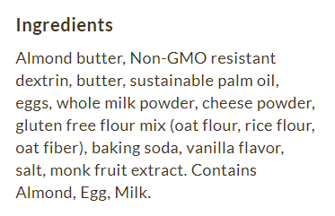 Package information for ChocZero Danish Butter Cookies, 8 oz
