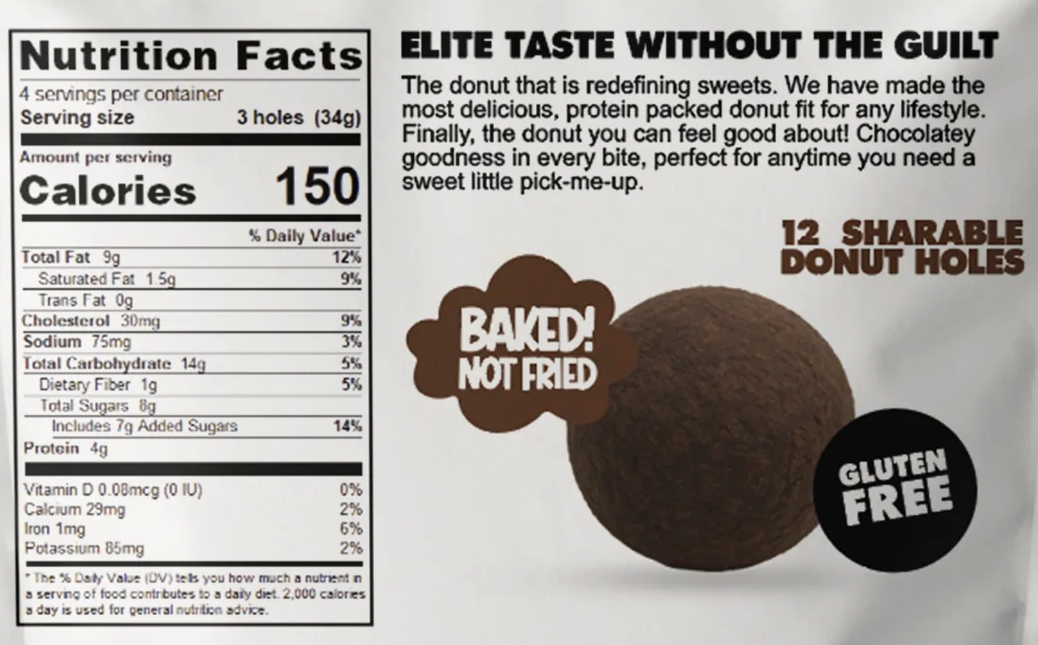 Elite Sweets High-Protein & Low-Carb Donut Holes - Chocolate