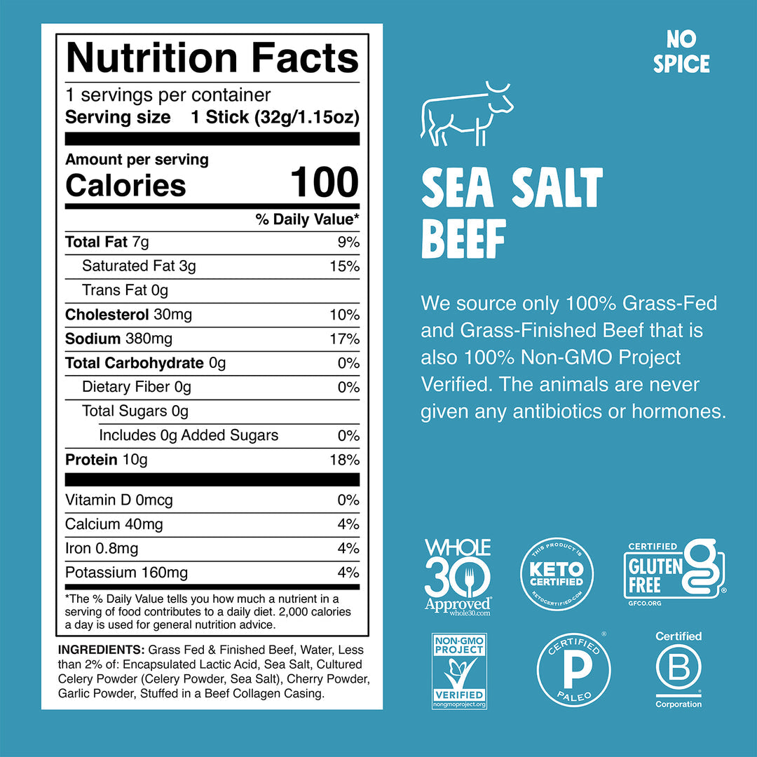 Chomps Meat Sticks - Sea Salt Beef