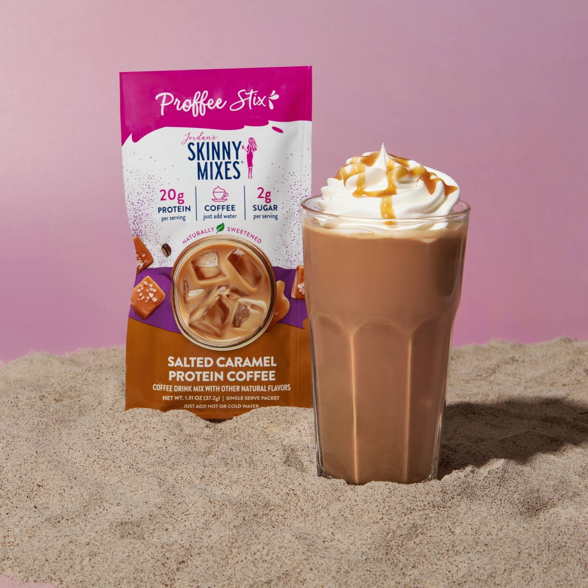 Jordan's Skinny Mixes Proffee Stix, 6 packets - Salted Caramel