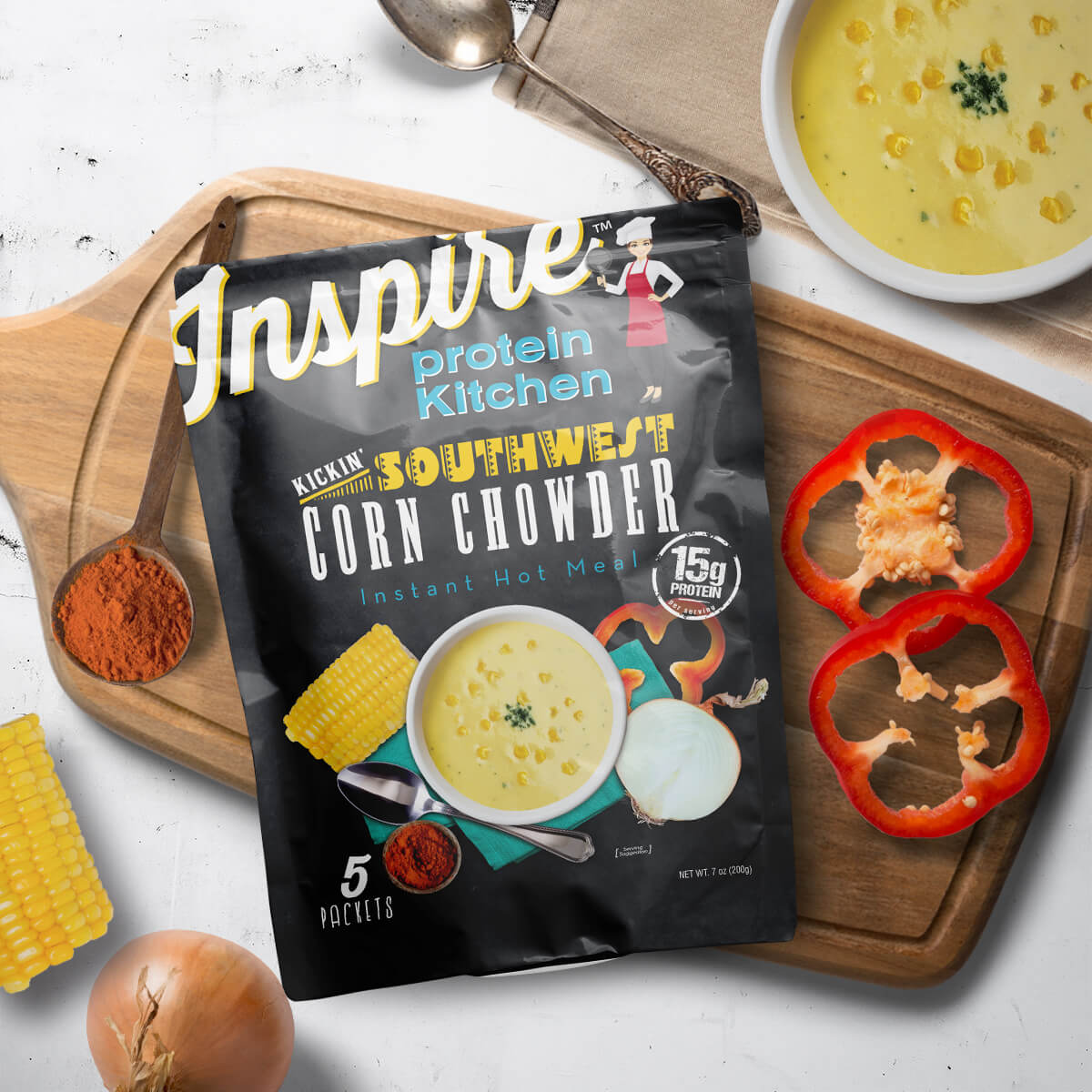 Inspire Southwest Corn Chowder - 15g Protein - High-quality Hot Meals at Store