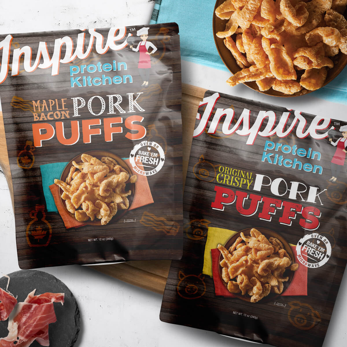 Inspire Pork Rind Puffs - 24 Servings - High-quality Bars & Snacks at Store
