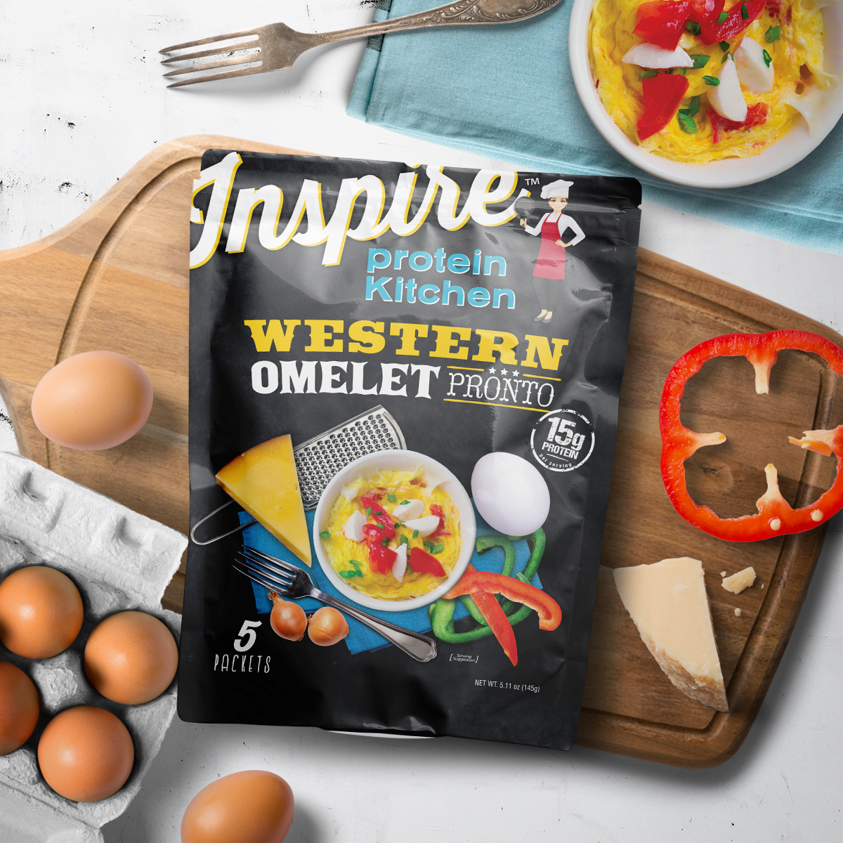 Inspire Herb & Cheese Western Omelet - 15g Protein - High-quality Hot Meals at Store